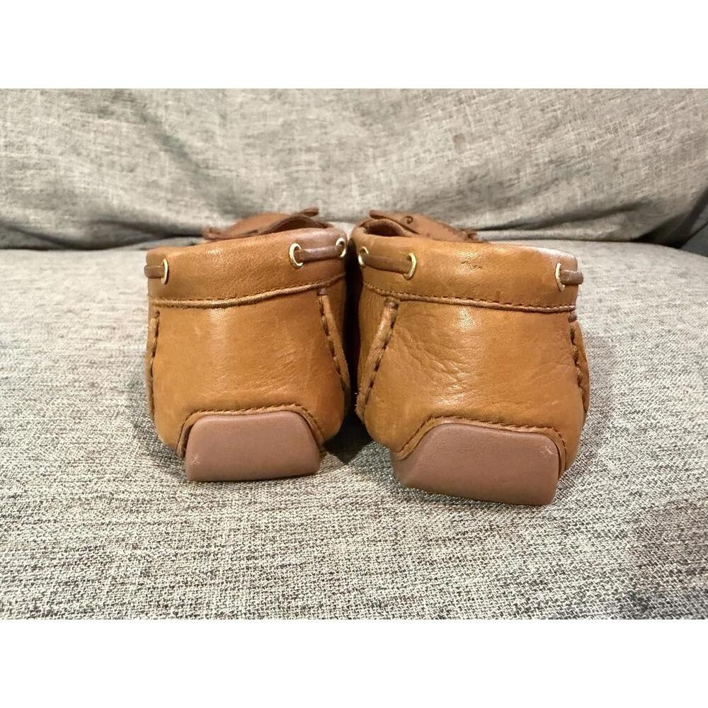 Clarks C Mocc Womens 9 Tan Leather Rawhide Laces Slip On Shoes - Picture 3 of 10